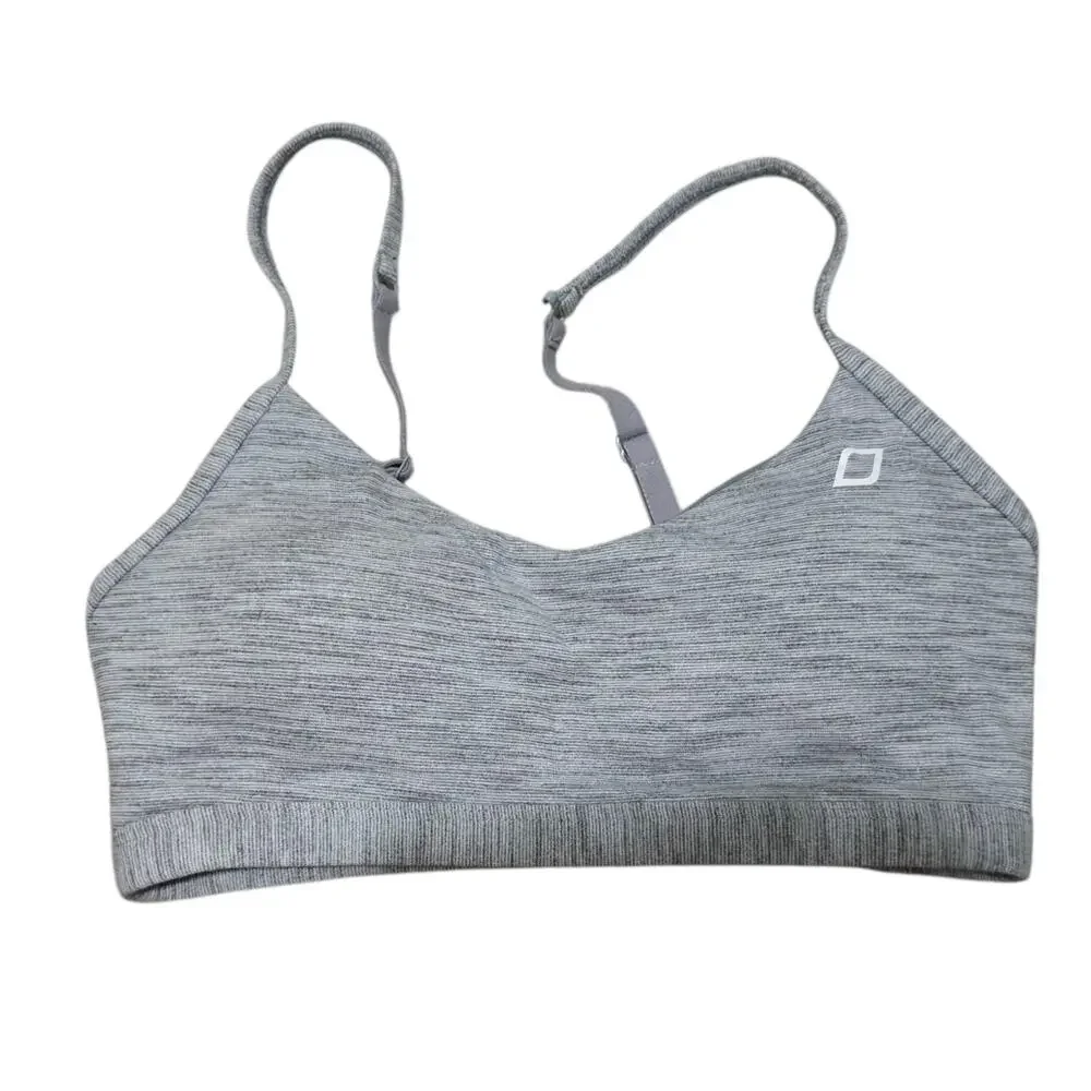 Lorna Jane Grey Strappy Sports Bra Heathered